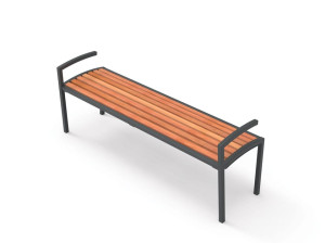 Деревянная скамья с подлокотниками без спинки