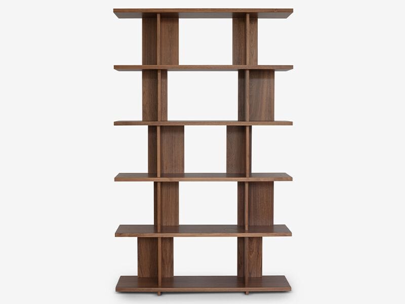 Двухсторонняя самонесущая Книжная полка из грецкого ореха Case STRATA ARCH-00128713