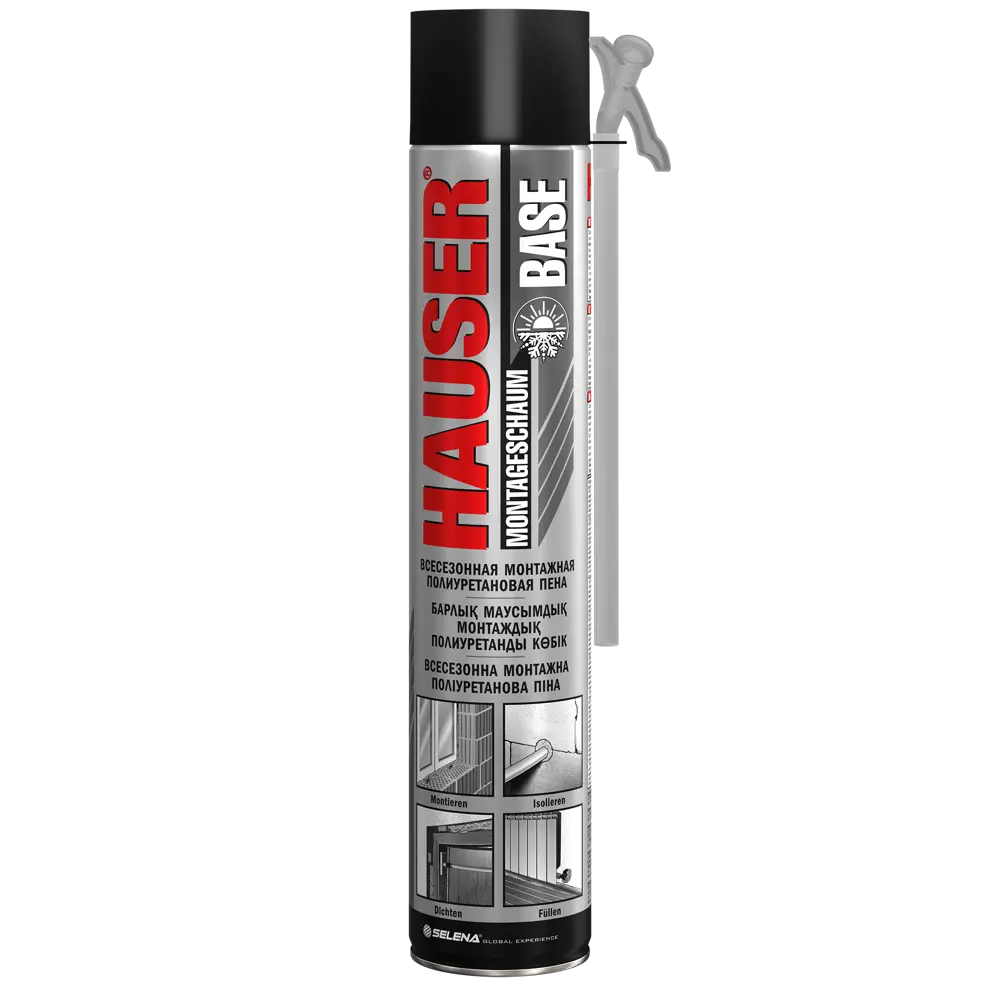 Пена монтажная пистолетная Hauser Base всесезонная 400 мл 83738943 STLM-2188305 Santreyd 