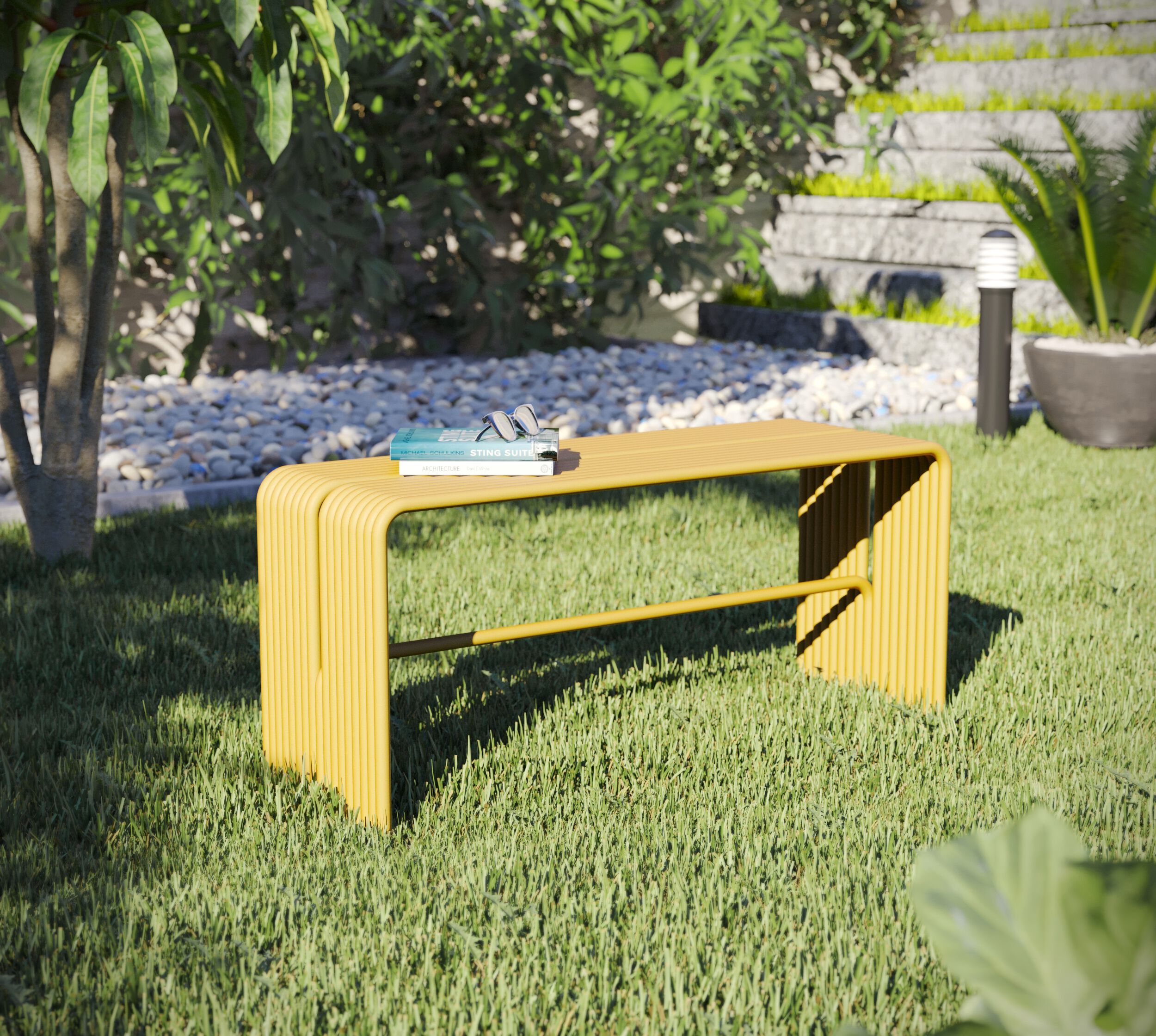 Алюминиевая садовая скамейка с порошковым покрытием Joyf TUbe ARCH-00131269 - Вид №3