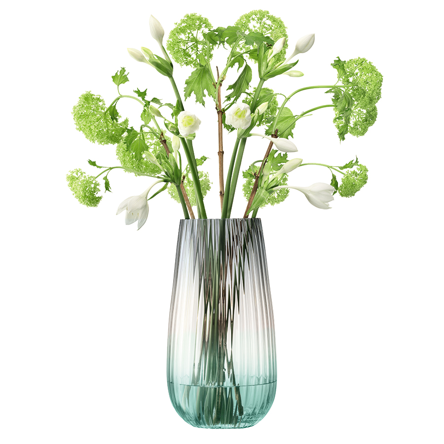 G1401-28-151 Ваза dusk 28см зелёная-серая LSA International  - Вид №3