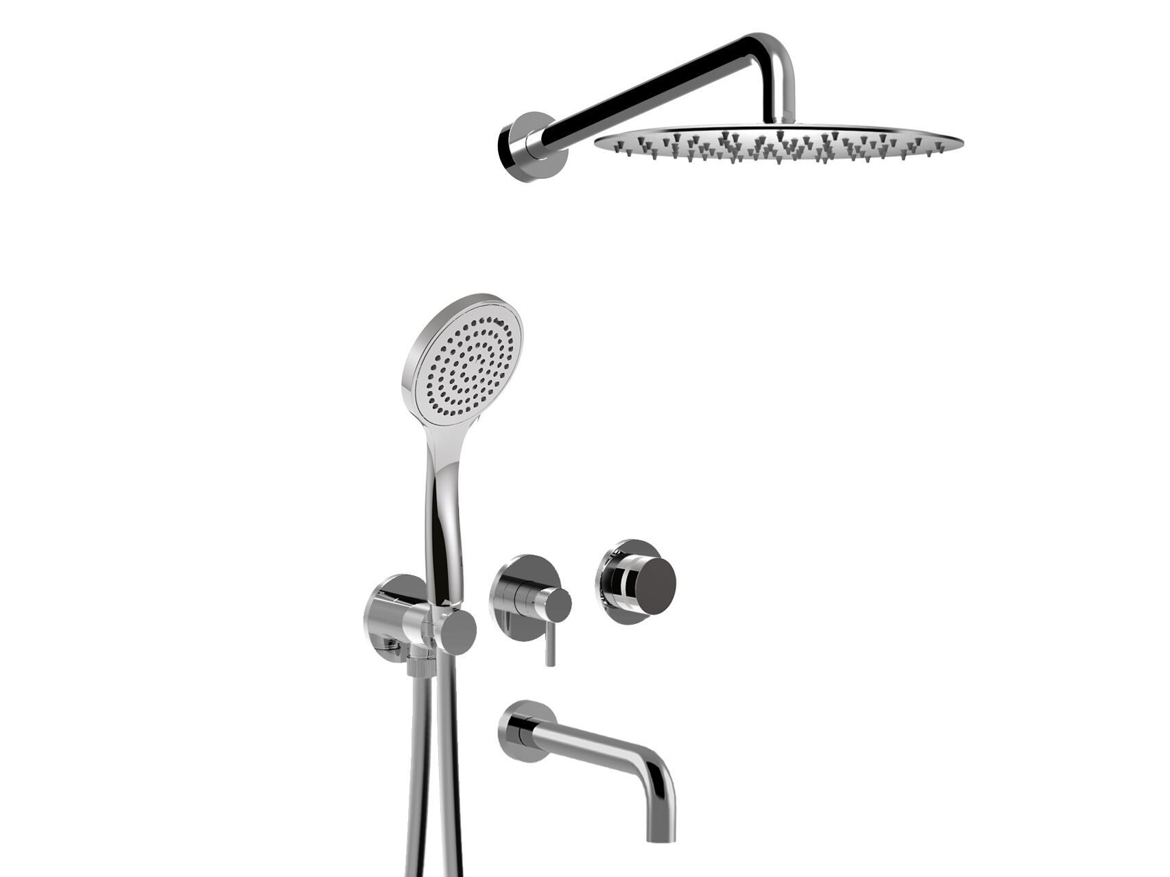 Настенный смеситель для ванны с ручным душем Rubinetteria Giulini MyRing ARCH-00117160 - Вид №1