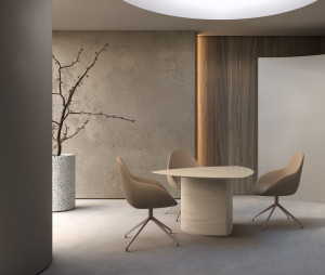 Деревянный треугольный стол для совещаний с электрической розеткой