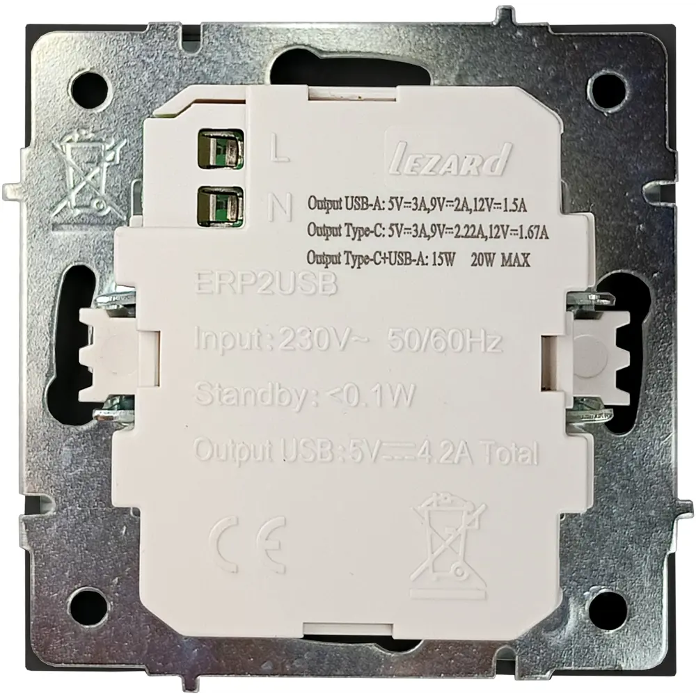 Розетка Lezard Zima с USB Type-C и классическим портом 89398383 STLM-1572254 - Вид №4