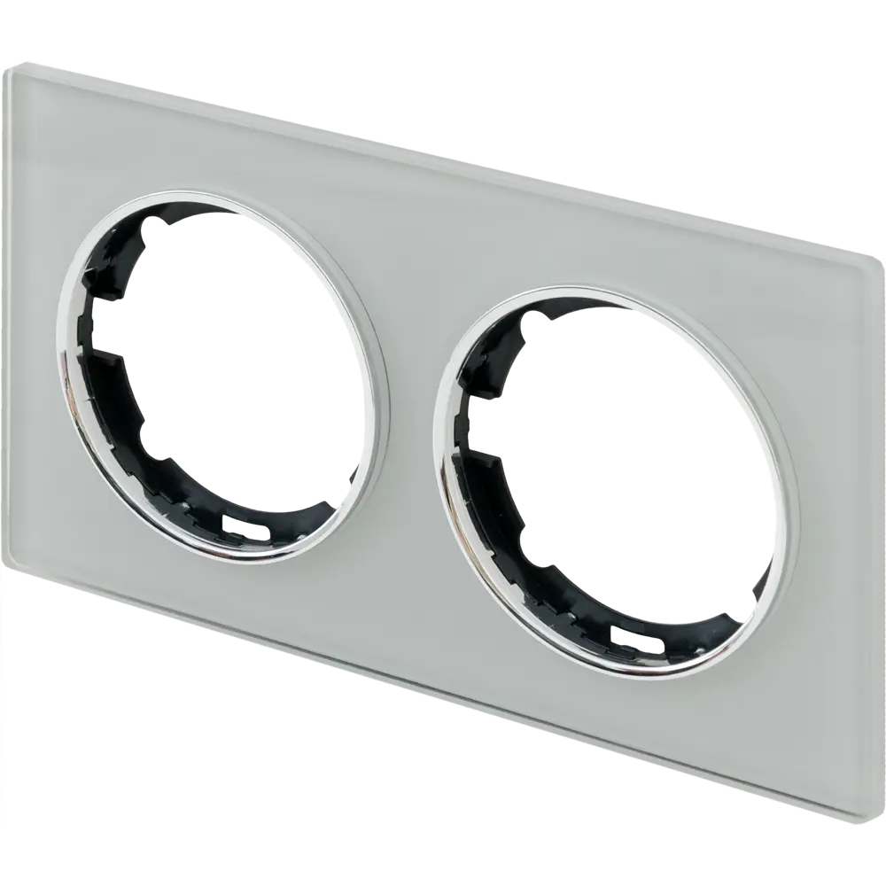 ONEKEYELECTRO Стеклянная рамка для розеток серый глянец 82838532 Florence STLM-0036863 - Вид №2