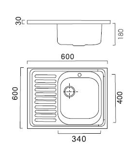 HB6060 Кухонная мойка , полированная сталь Haiba  - Вид №2