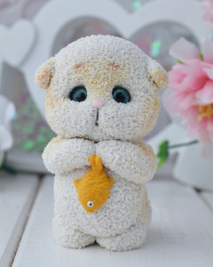 10284 Форма "Милый котёнок с рыбкой S" силикон HobbyPage