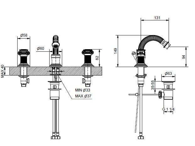 Смеситель для биде из хромированной латуни Bugnatese Olympia ARCH-00101719 - Вид №2