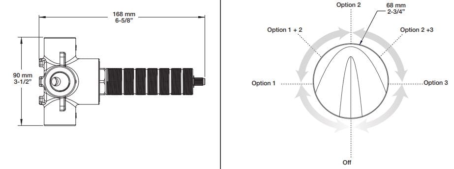 Встраиваемый термостатический набор для ванны с ручным душем BARIL PRO-3353-47 ARCH-00079036 - Вид №2
