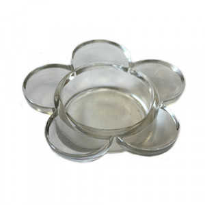 10017114 Подсвечник стекло 1 свеча Ассорти H. 3.5 см