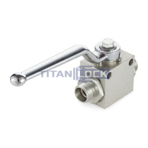 Гидравлический шаровой кран, DN 16 (5/8"), типа НР-НР M26X1.5, с креп. отв., сталь, TLHYDV5/8M TITAN LOCK