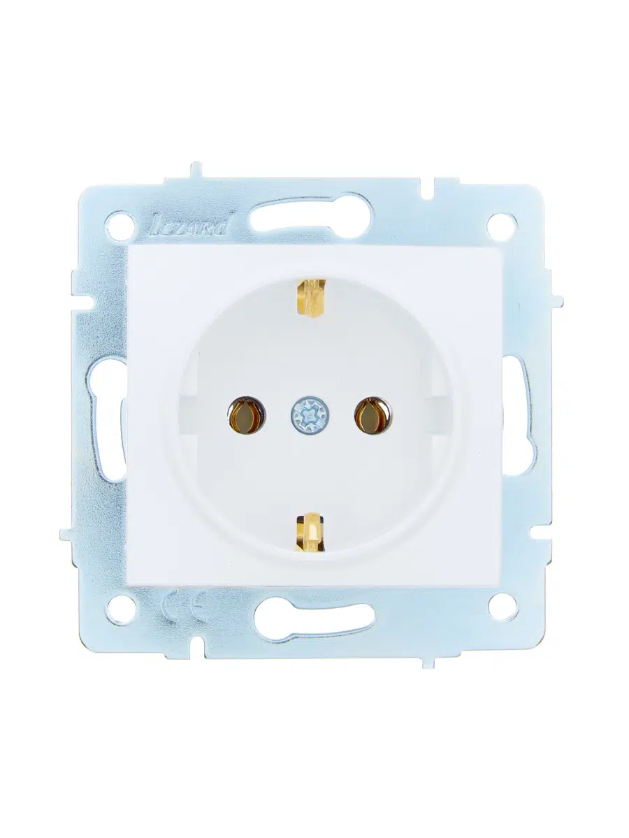 ASTI Розетка с/з ПБТ белая механизм LEZARD 7081-0288-122B