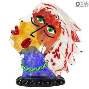 4725 ORIGINALMURANOGLASS Скульптура Голова Женщины - Pop Art - Original Murano Glass OMG 22 см