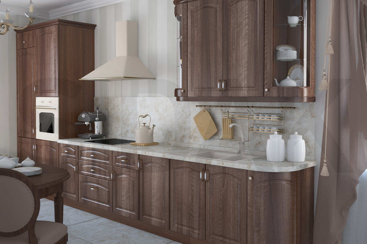 Фасады для кухни Классика Фрезеровка «Классика 90+» Дуб №127 SIDAK SIST1088-201 - Вид №1