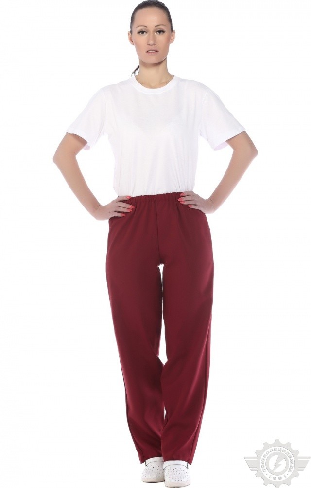 66074 Брюки ткань "Габардин" цвет бордо  Медицинская одежда  размер 44-46 Спецодежда  - Вид №5