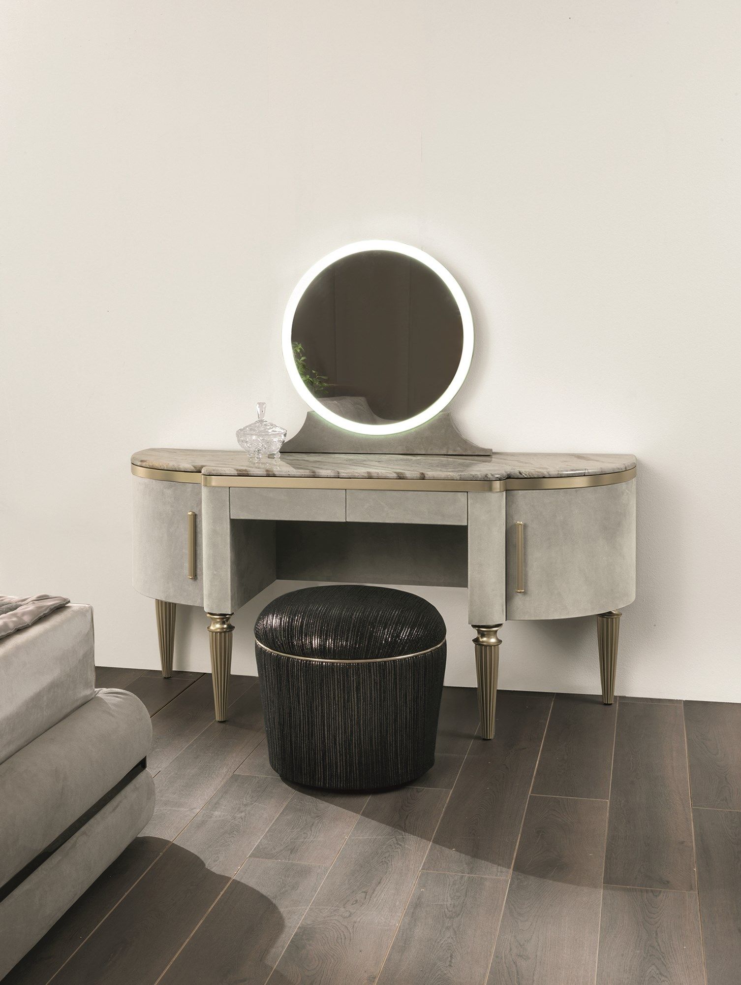 Круглый кожаный пуф Longhi Loveluxe ARCH-00121086 - Вид №1