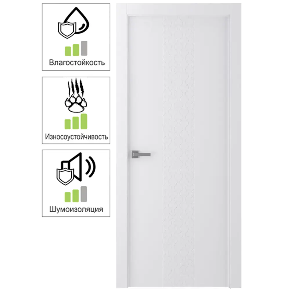 Дверь межкомнатная Марти глухая CPL цвет белый 80x200 см (с замком) BELWOODDOORS STLM-2106634