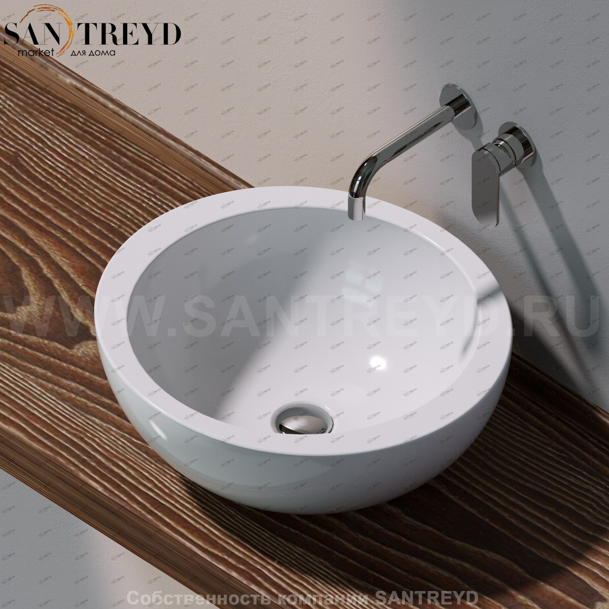 FT52L9016 Накладная раковина на столешницу  круглая Ceramica Flaminia Fonte