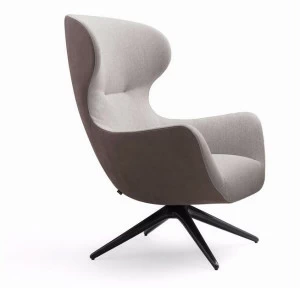 Poliform Вращающееся кресло из ткани с 4 спицами и подлокотниками Mad