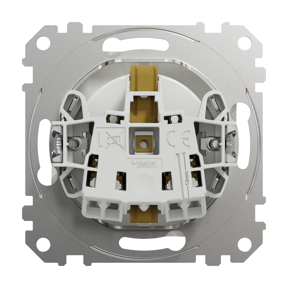 Розетка встраиваемая Systeme Electric Sedna Design с заземлением, цвет белый STLM-2188847 - Вид №2