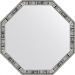 BY 7414 Зеркало в багетной раме - состаренное дерево 50 mm EVOFORM Octagon