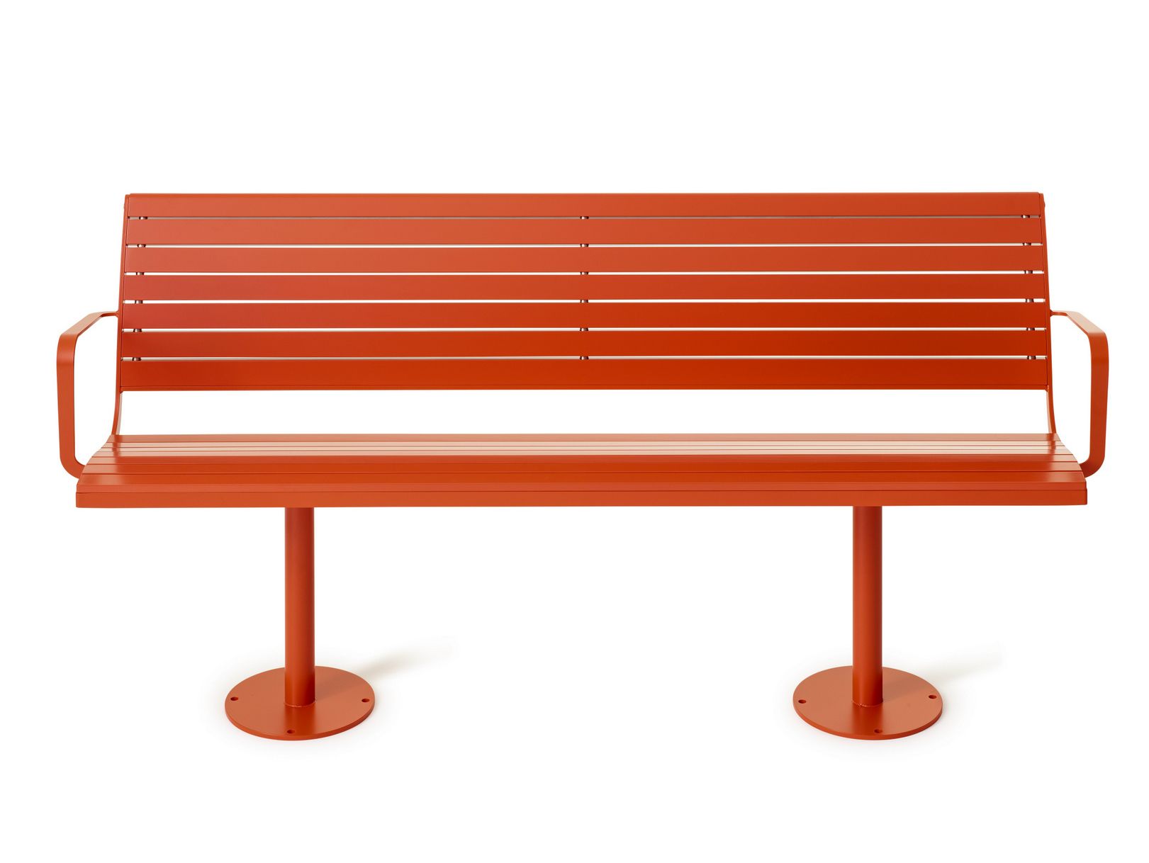 Скамейка из листового металла с подлокотниками Nola Industrier Parco ARCH-00078927