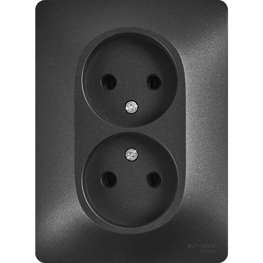 Schneider Electric Glossa — двойная встраиваемая розетка антрацит 86710169 STLM-0070789