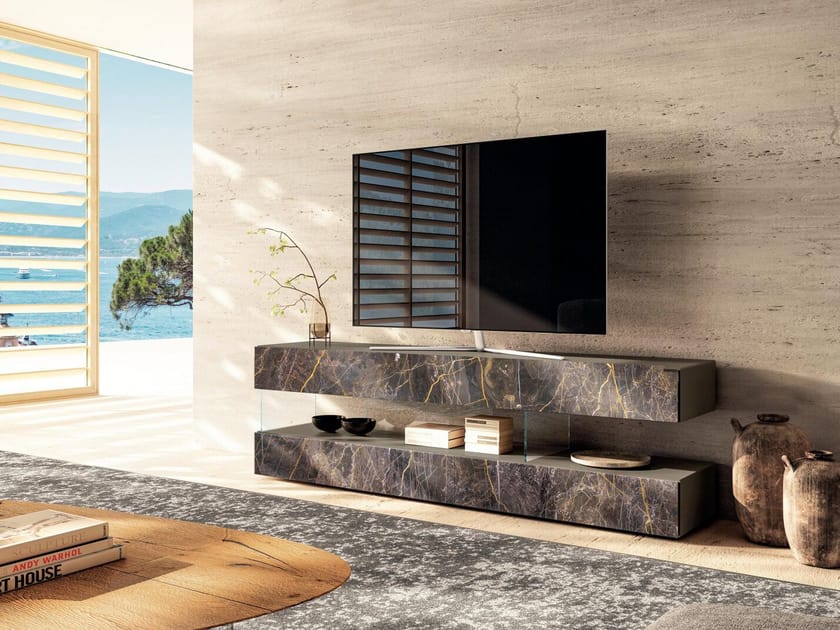 Стеклянный шкаф для телевизора Lago Air ARCH-00149073