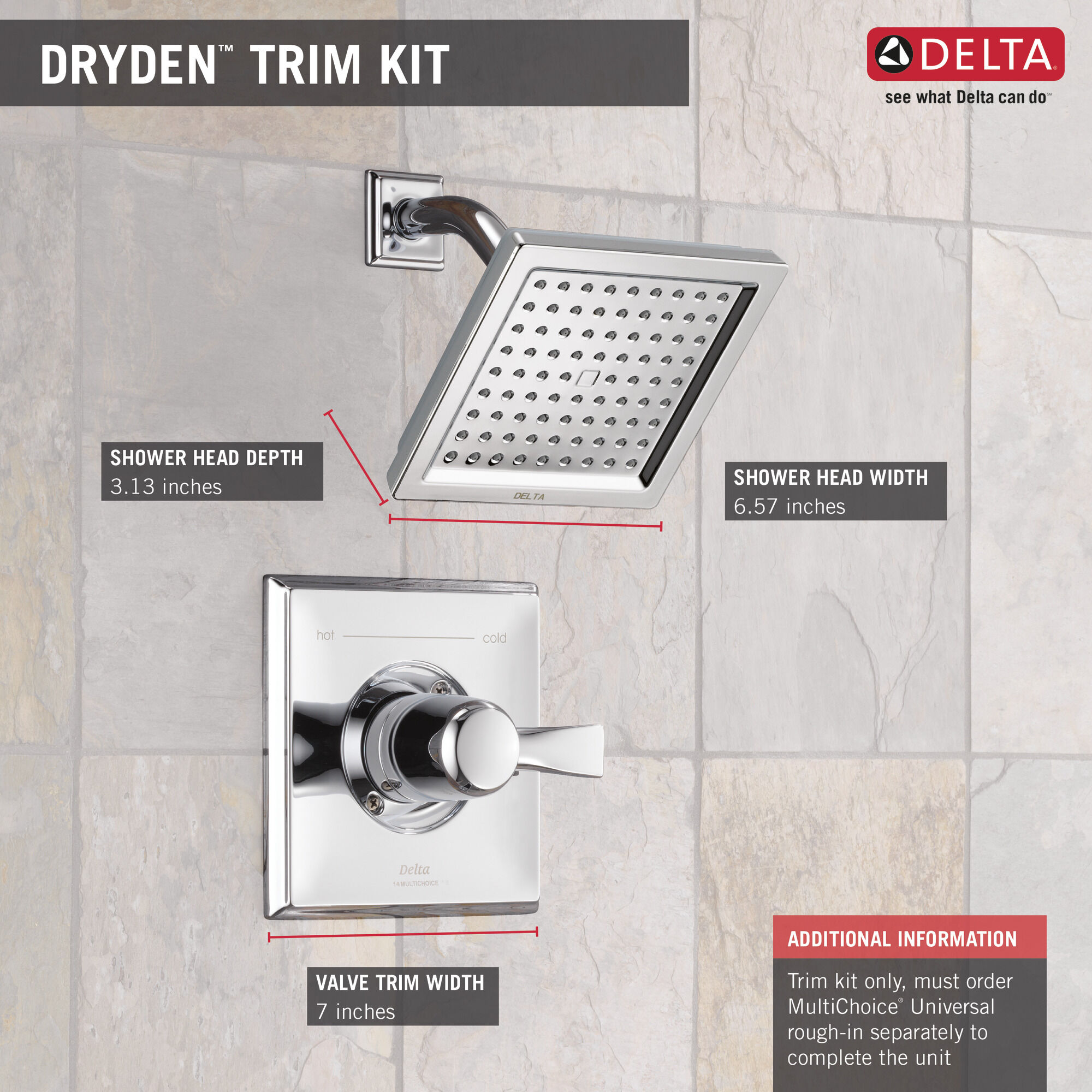 Обивка для душа Monitor (R) серии 14 Delta Faucet T14251-PT - Вид №3