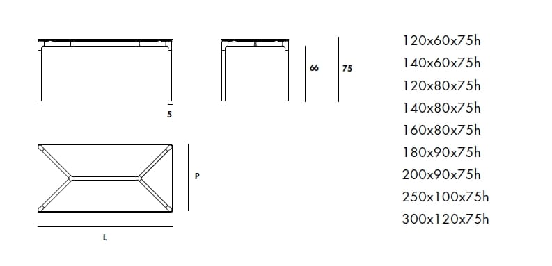 Прямоугольный стеклянный стол Sovet Italia Bone ARCH-00125309 - Вид №2