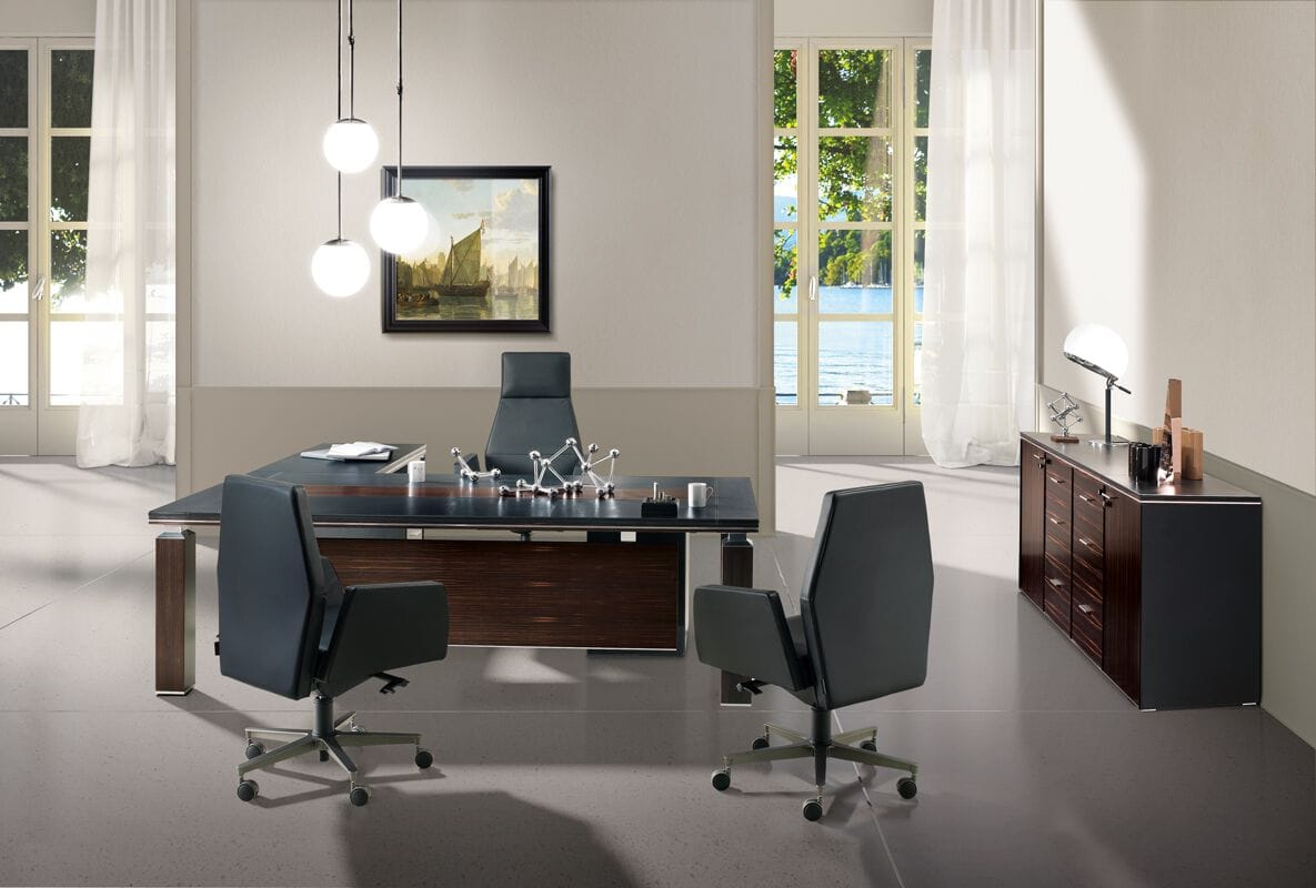 Кожаное вращающееся офисное кресло с колесами i 4 Mariani Kefa ARCH-00019747 - Вид №4