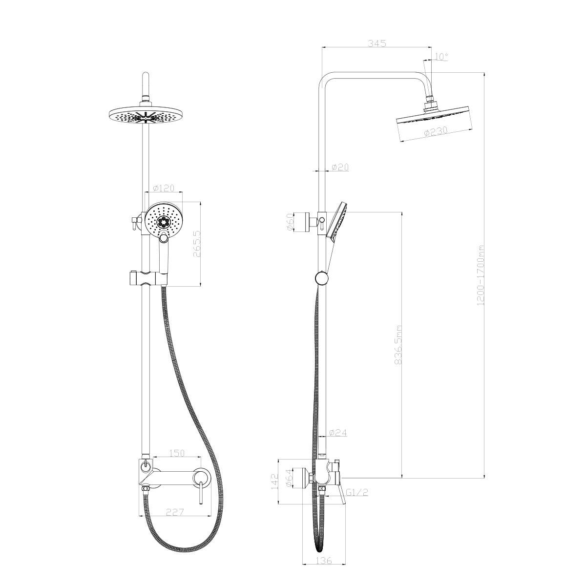 LM3860C Смеситель Minima для душа LEMARK MINIMA - Вид №1