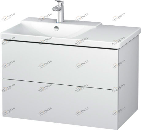 LC624801818 Тумбочка подвесная L-Cube #LC6248 820 x 481 мм Белый матовый, декор Duravit