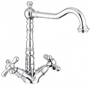 12613BO Смеситель Deco Old с донным клапаном для раковины, цвет белый-золото