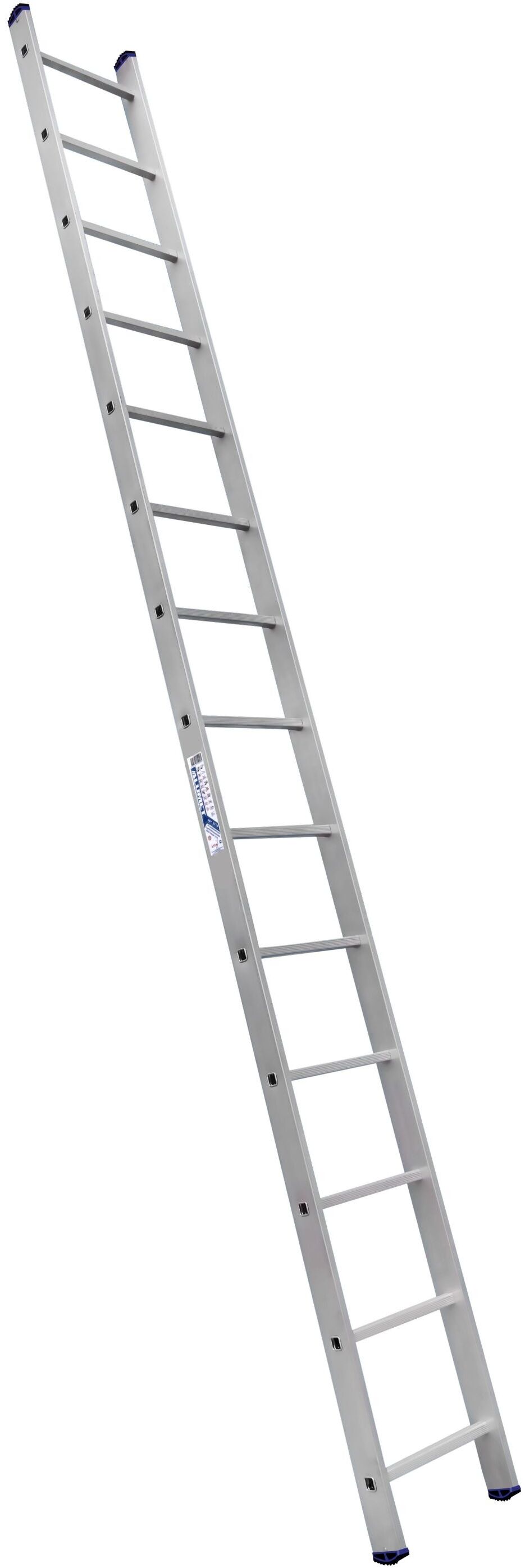 Алюминиевая односекционная  приставная усиленная лестница 1*14
