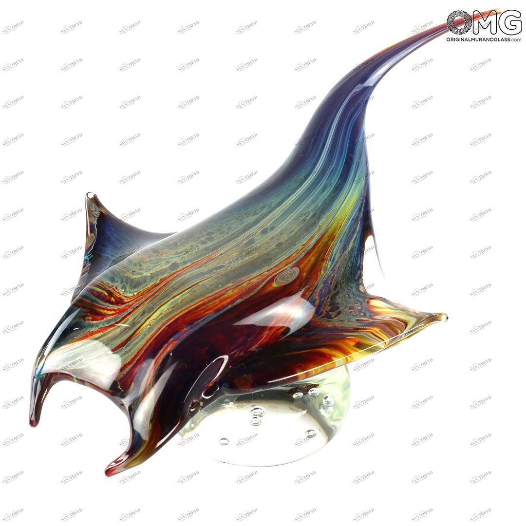 720 ORIGINALMURANOGLASS Cкульптура Рыба Скат - автор Andrea Tagliapietra - муранское стекло OMG 40 см 