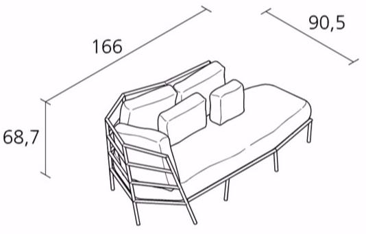 Alias Садовая кушетка из мягкой ткани Dehors sun-id-1362097 - Вид №4