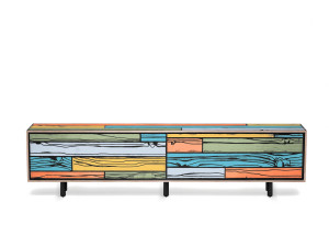 Низкая фанера ТВ шкаф с раздвижными дверями