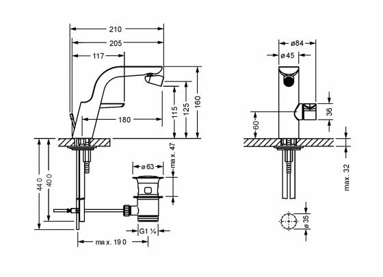 Смеситель для биде однорычажный ½" JOERGER Exalновинка 632.10.111.000 - Вид №1