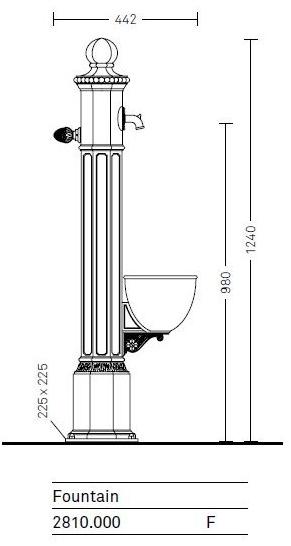 Neri Чугунный садовый фонтан Layia 2810  - Вид №3