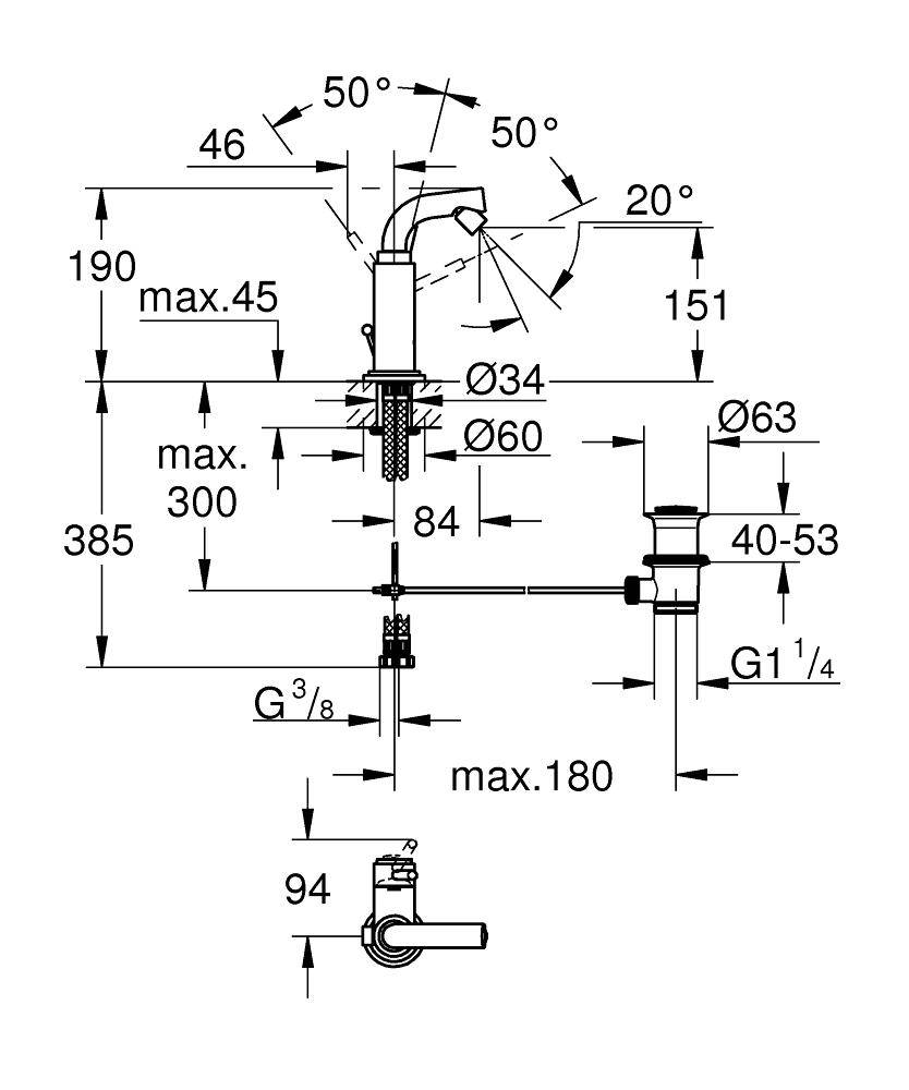 32134001 Смеситель для биде Grohe Atrio хром - Вид №1