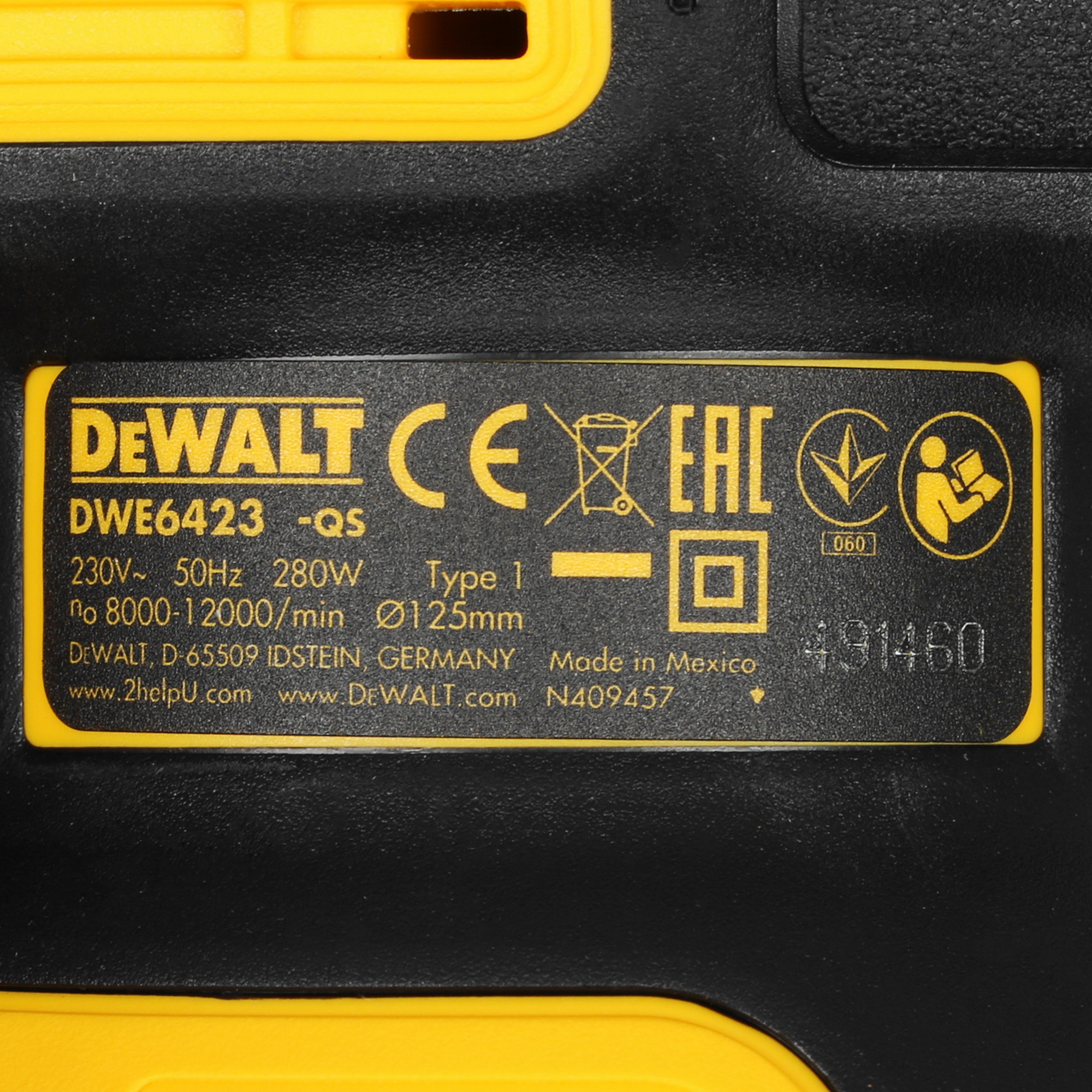 Эксцентриковая шлифмашинка DeWALT DWE6423 5437831 STDN-0141832 - Вид №5