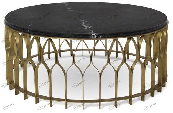 BRABBU Низкий круглый журнальный столик для гостиной sun-id-1368973