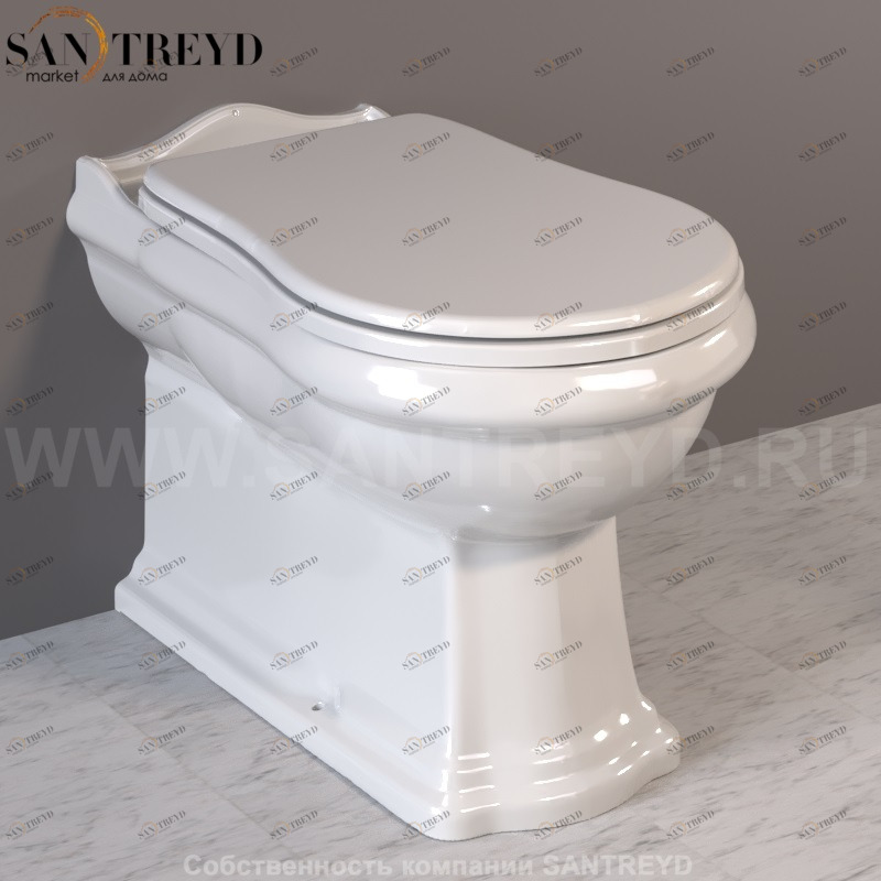 101601 Приставной унитаз напольный Белый Kerasan RETRO Италия