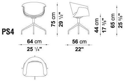 B&B Italia Project Вращающийся стул на козелке из ткани Sina sun-id-1417125 - Вид №2