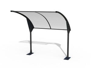 Стальной и поликарбонатный навес для автобусной остановки