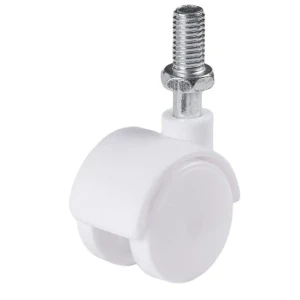 Колесо поворотное без тормоза 50 мм до 50 кг с резьбой цвет белый 89430107 STLM-2108332