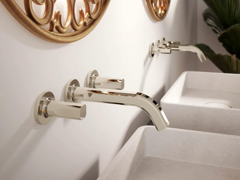 Латунный настенный смеситель для раковины с 3 отверстиями Rubinetterie Treemme Appia ARCH-00045063