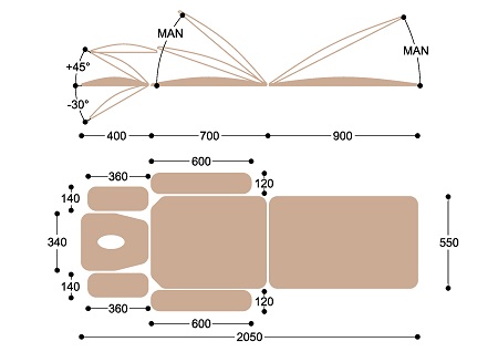 Массажный стол с электроприводом F1E3К Santreyd MED-57 - Вид №5