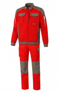 70057 Костюм  NEW красный с серым STATUS  Летняя спецодежда  размер 56-58/170-176